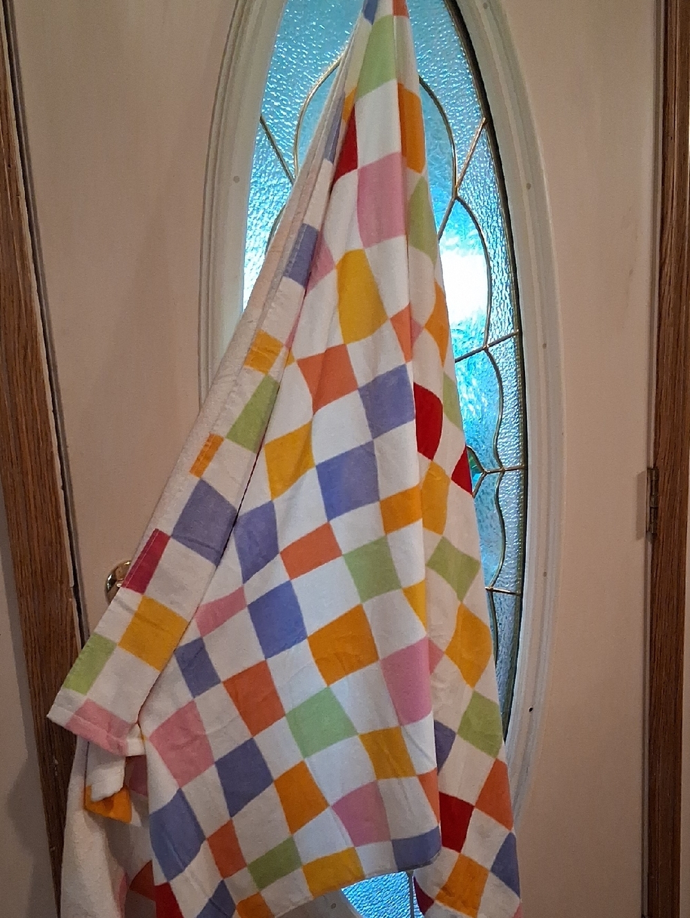 Multicolor Checkered Beach Towel - Soft Cotton